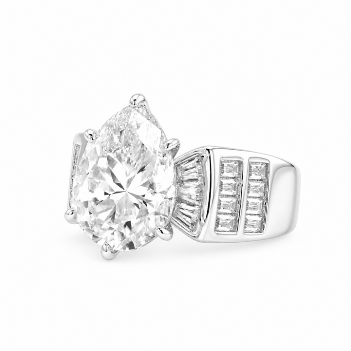7.00 DEW Moissanite Ring in 925 Platinum Plated