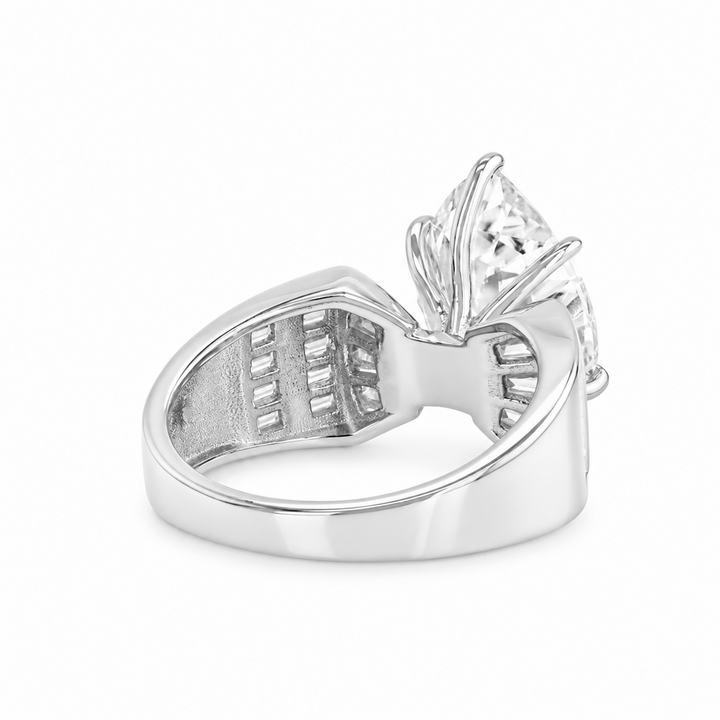 7.00 DEW Moissanite Ring in 925 Platinum Plated