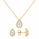 3.60 DEW Pear Shape Moissanite Earring and Pendant Set in 925 Yellow Gold Plated