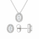 3.60 DEW Oval Shape Moissanite Earring and Pendant set in 925 Platinum Plated