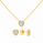 3.20 DEW Heart Shape Moissanite Earring and Pendant Set in 925 Yellow Gold Plated