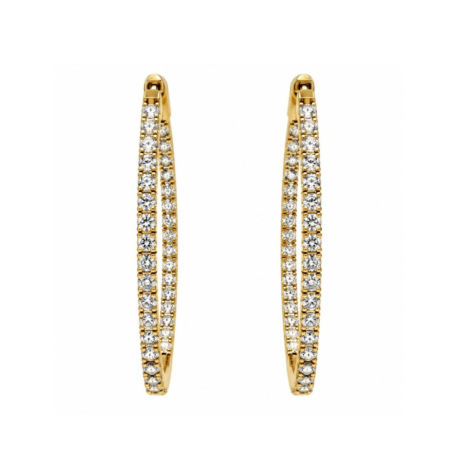 2.68 Ctw Lab Grown Diamond Hoop Earring in 14K Yellow Gold