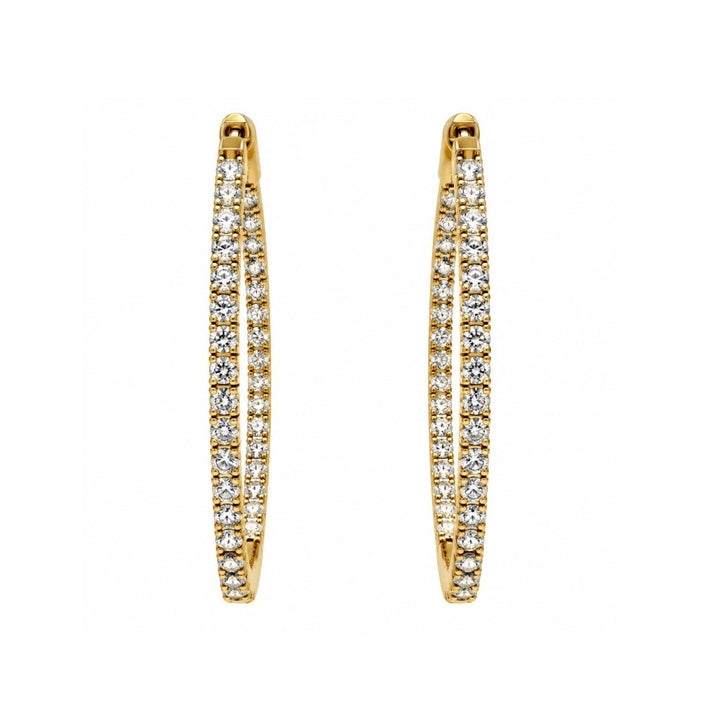 2.68 Ctw Lab Grown Diamond Hoop Earring in 14K Yellow Gold