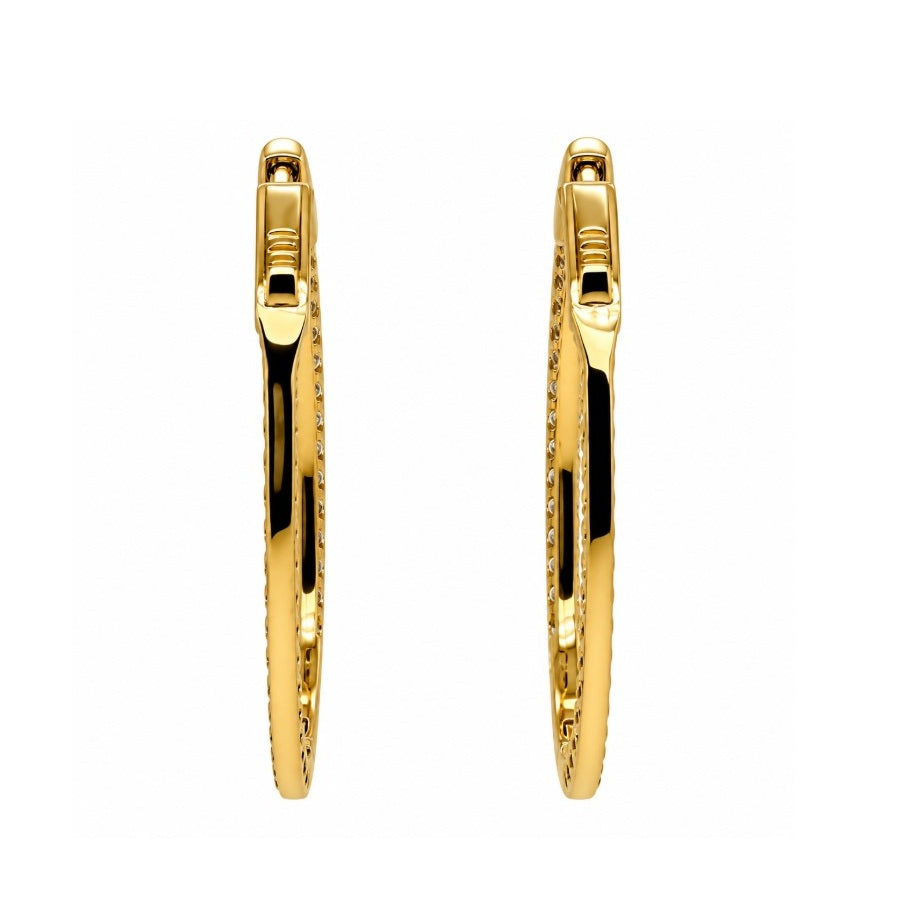 2.68 Ctw Lab Grown Diamond Hoop Earring in 14K Yellow Gold