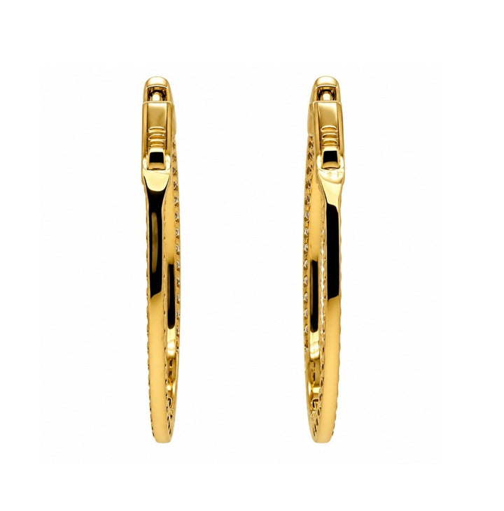 2.68 Ctw Lab Grown Diamond Hoop Earring in 14K Yellow Gold
