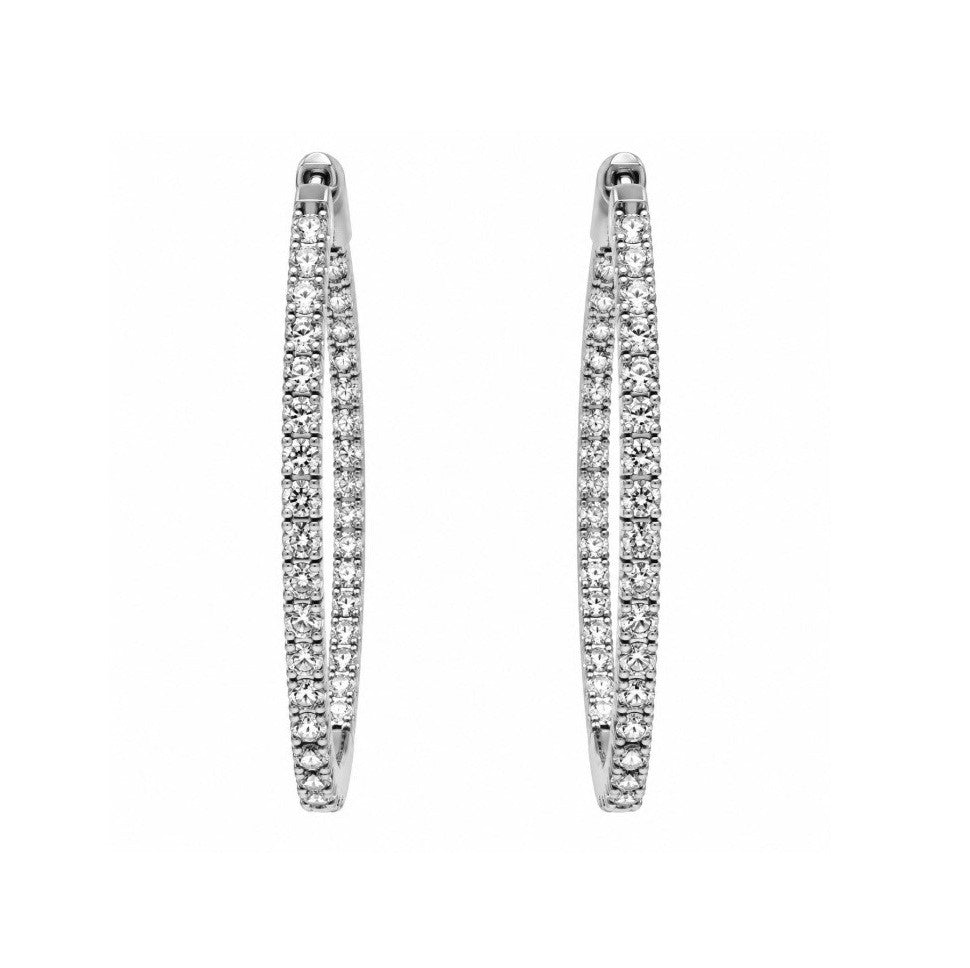 2.68 Ctw Lab Grown Diamond Hoop Earring in 14K White Gold