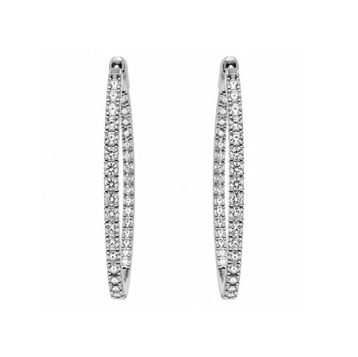2.68 Ctw Lab Grown Diamond Hoop Earring in 14K White Gold
