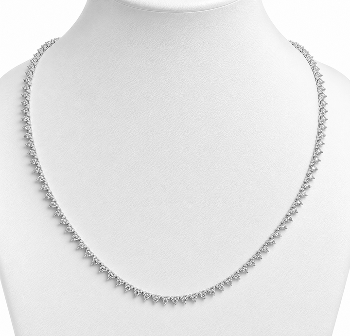 3.14 Ctw Lab Grown Diamond Necklace in 925 Platinum Plated