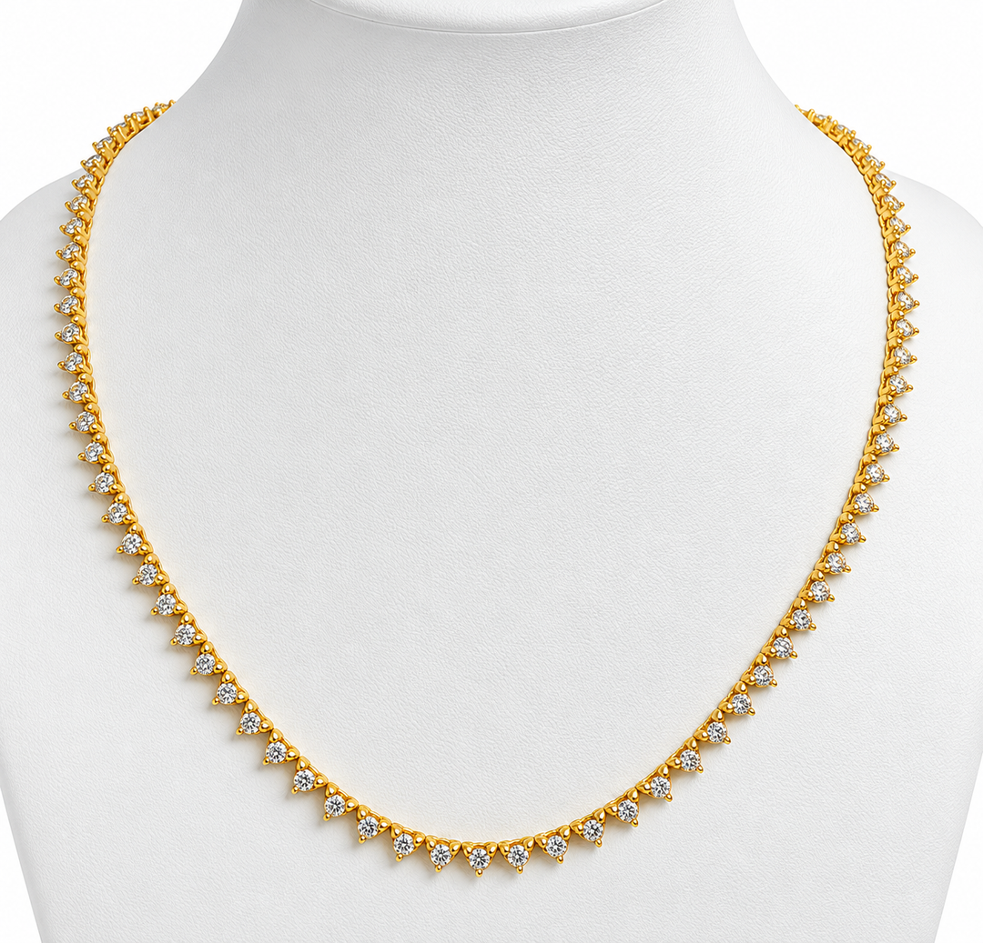 5.03 Ctw Lab Grown Diamond Necklace in 925 Yellow Gold