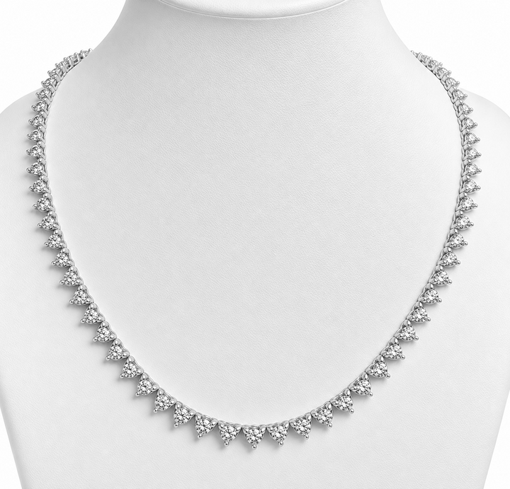 7.52 Ctw Lab Grown Diamond Necklace in 925 Platinum Plated