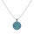 3.35 Ctw Blue Lab Grown Diamond Pendant in 925 Two Tone
