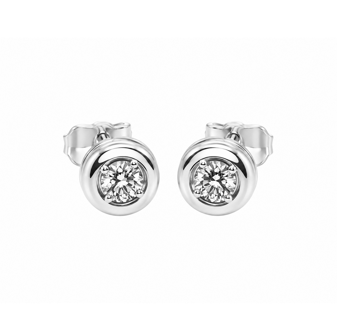 0.46 Ctw Lab Grown Diamond Stud Earring in 925 Platinum Plated