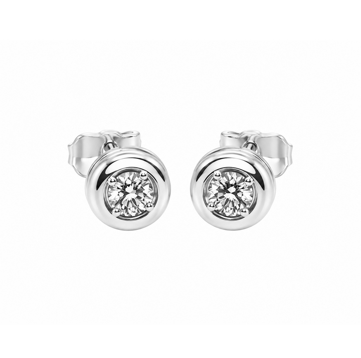 0.46 Ctw Lab Grown Diamond Stud Earring in 925 Platinum Plated