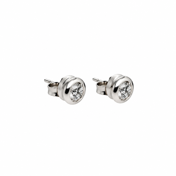 0.46 Ctw Lab Grown Diamond Stud Earring in 925 Platinum Plated