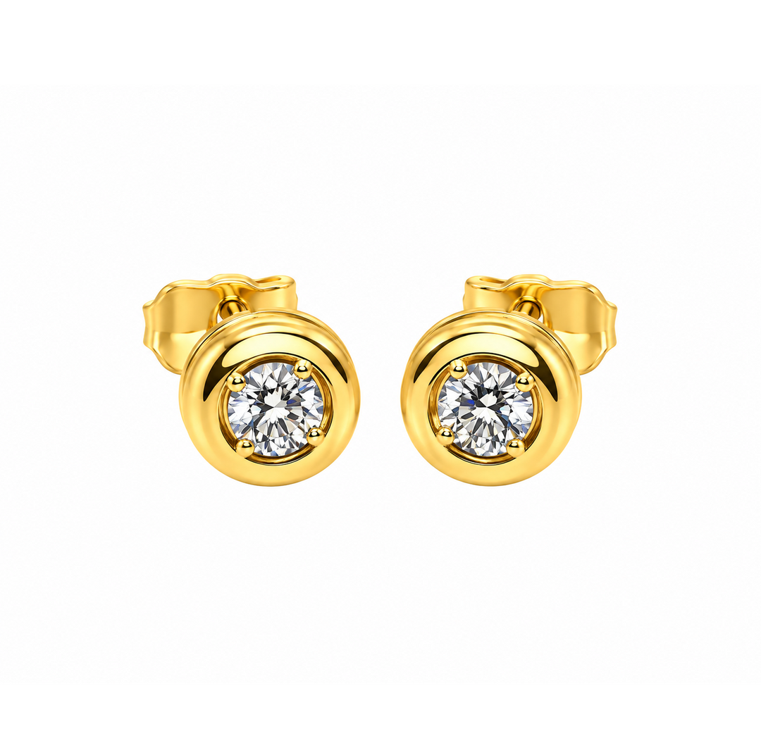 0.46 Ctw Lab Grown Diamond Stud Earring in 925 Yellow Gold Plated