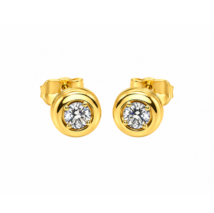 0.46 Ctw Lab Grown Diamond Stud Earring in 925 Yellow Gold Plated