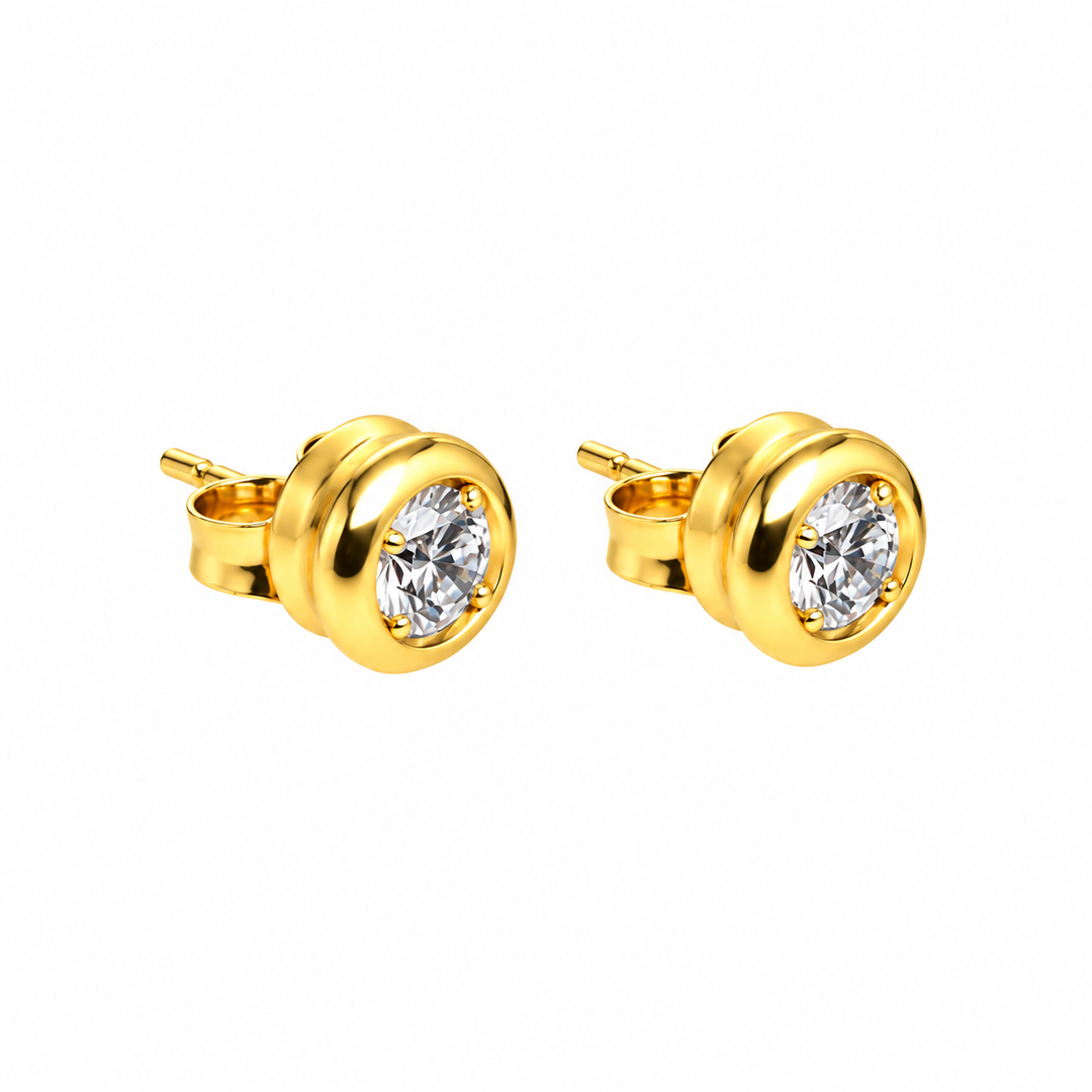0.46 Ctw Lab Grown Diamond Stud Earring in 925 Yellow Gold Plated