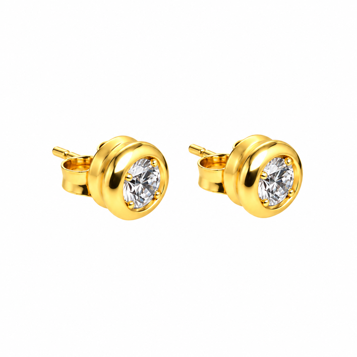 0.46 Ctw Lab Grown Diamond Stud Earring in 925 Yellow Gold Plated