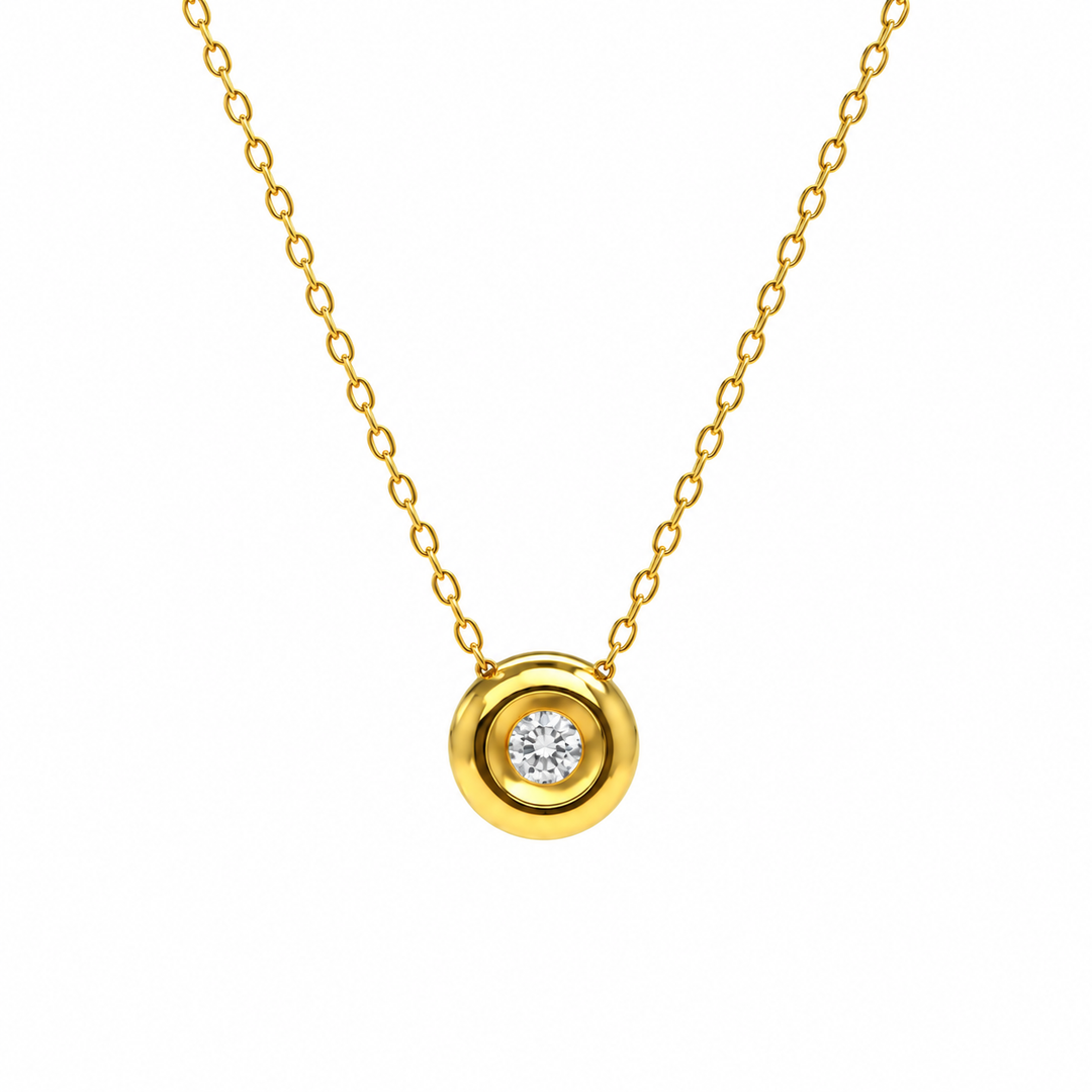 0.23 Ctw Lab Grown Diamond Pendant in 925 Yellow Gold Plated