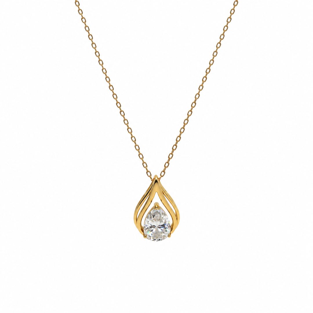 6.10 DEW Moissanite Pendant in 925 Yellow Gold Plated