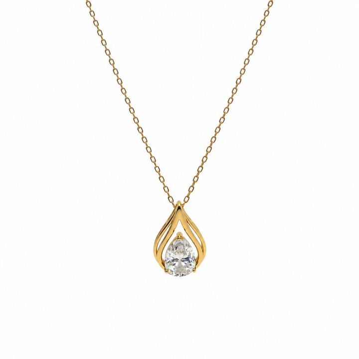 6.10 DEW Moissanite Pendant in 925 Yellow Gold Plated