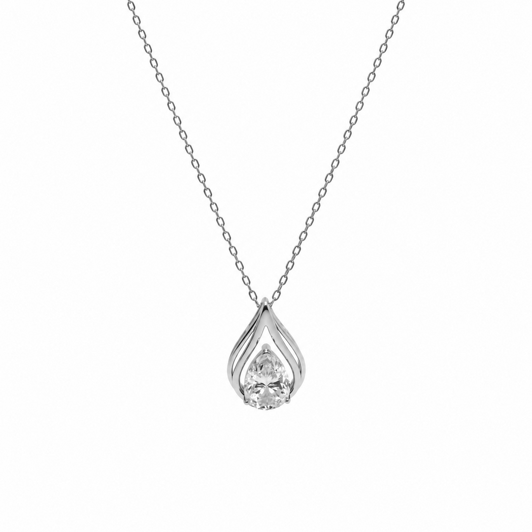 6.10 DEW Moissanite Pendant in 925 Platinum Plated
