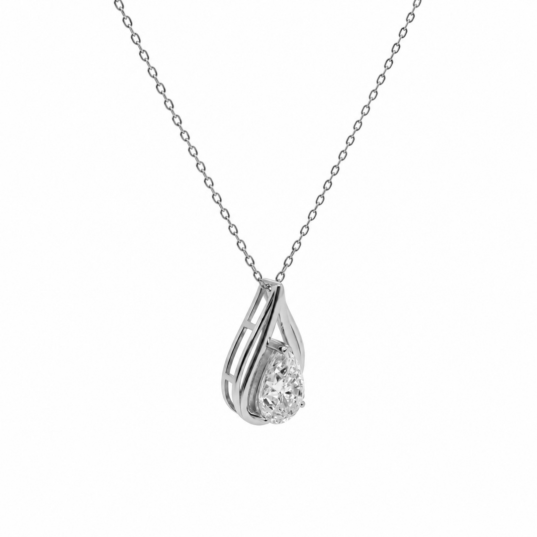 6.10 DEW Moissanite Pendant in 925 Platinum Plated