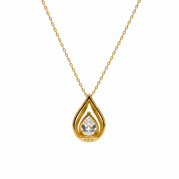 6.10 DEW Moissanite Pendant in 925 Yellow Gold Plated