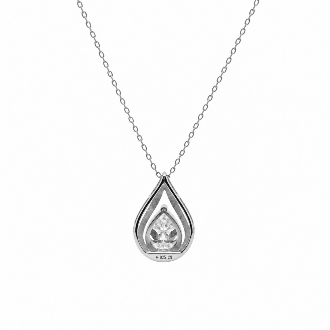 6.10 DEW Moissanite Pendant in 925 Platinum Plated