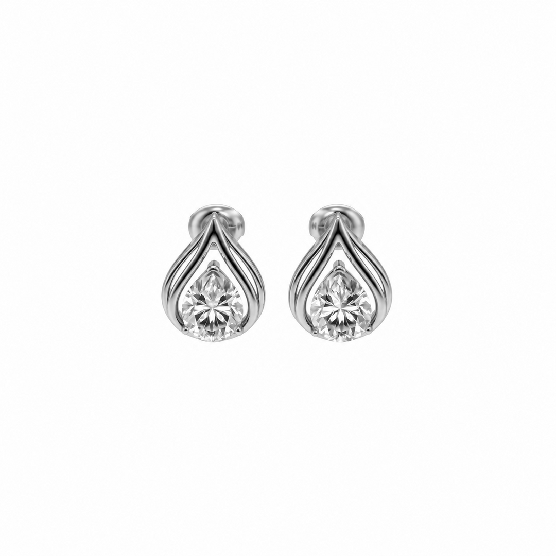 7.10 DEW Moissanite Stud Earring in 925 Platinum Plated