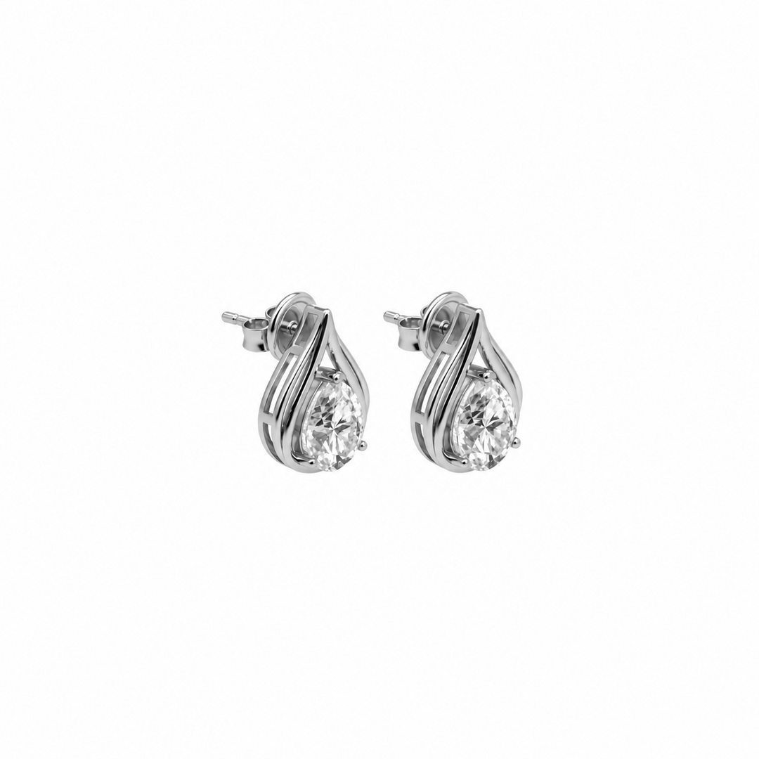 7.10 DEW Moissanite Stud Earring in 925 Platinum Plated