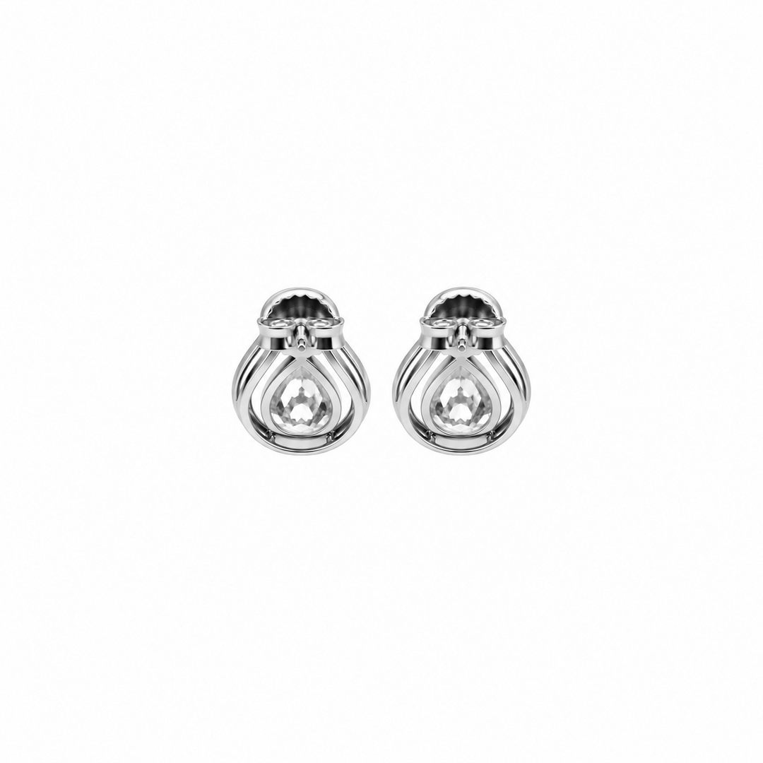 7.10 DEW Moissanite Stud Earring in 925 Platinum Plated
