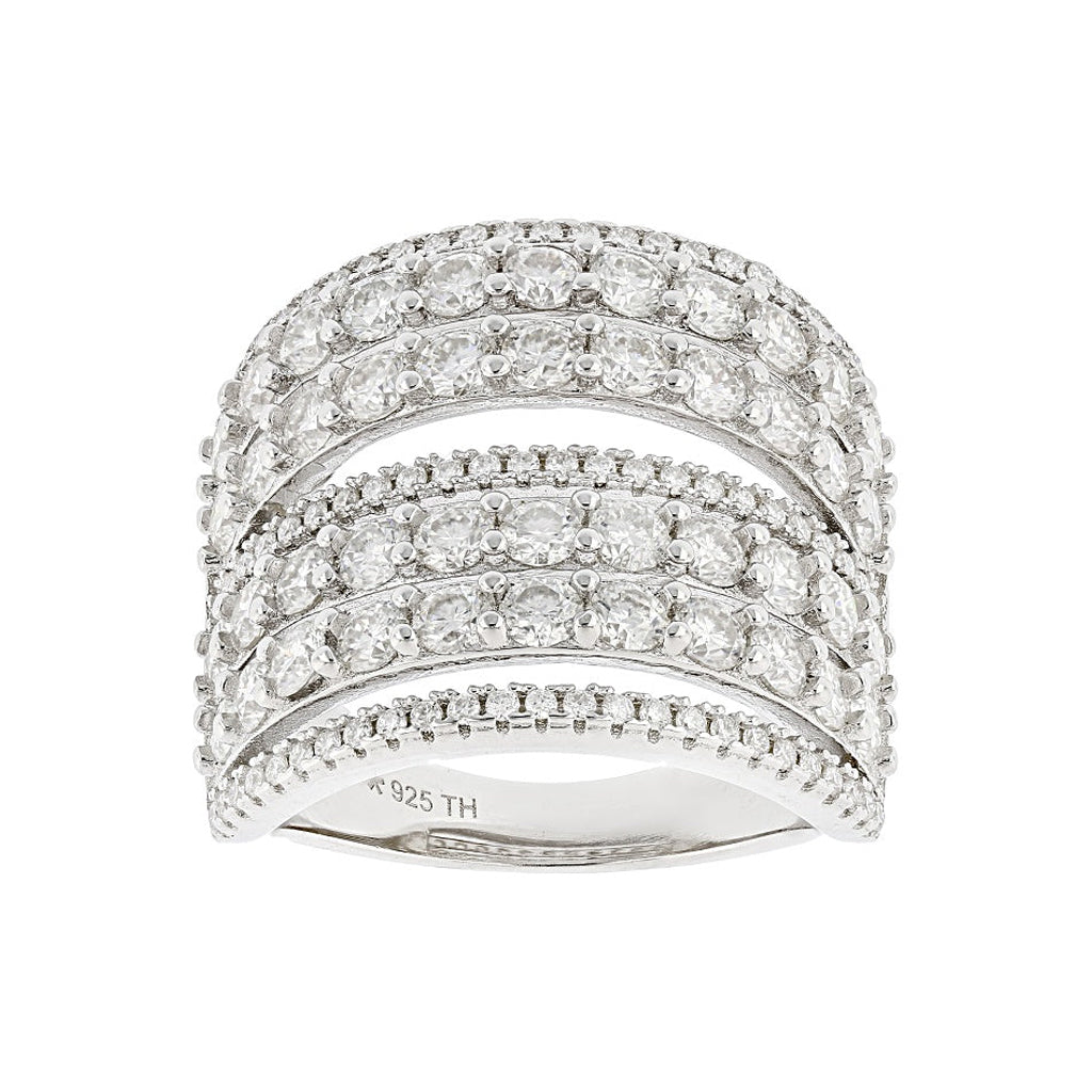 3.00 DEW Moissanite Ring in 925 Platinum Plated