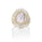 0.9 Cts Diamond Slice and White Diamond Ring in 14K Yellow Gold