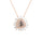 0.5 Cts Diamond Slice and White Diamond Necklace in 14K Rose Gold