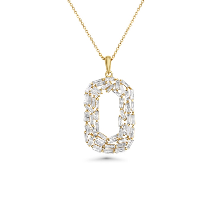 1.78 Cts White Diamond Necklace in 14K Yellow Gold