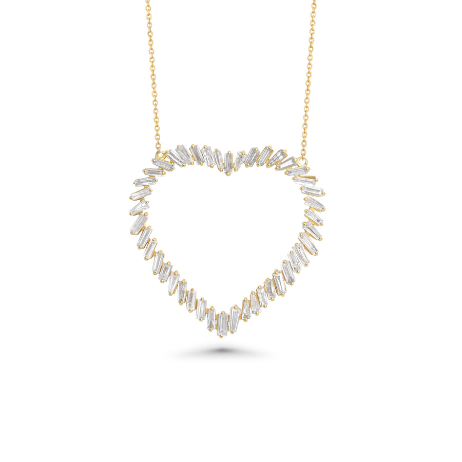 1.85 Cts White Diamond Necklace in 14K Yellow Gold