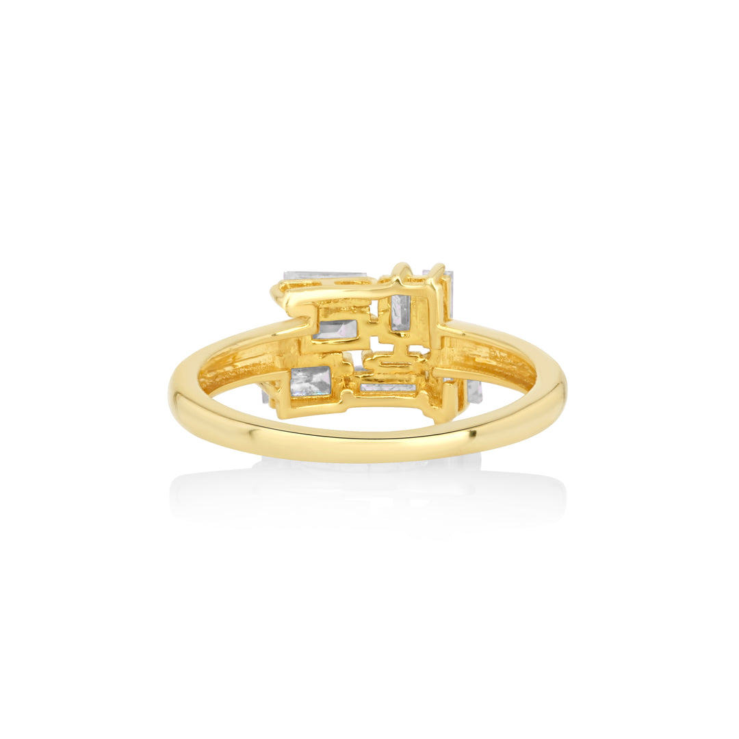 0.84 Cts White Diamond Ring in 14K Yellow Gold