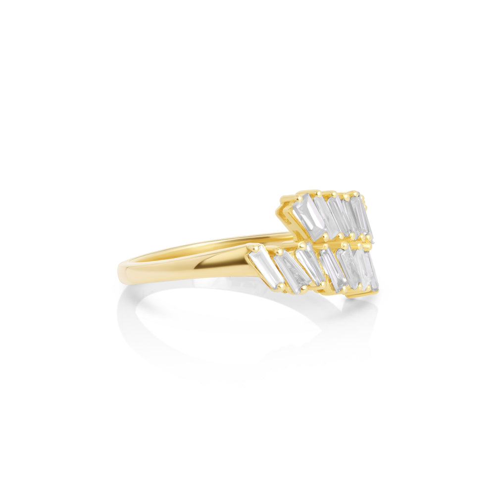 0.77 Cts White Diamond Ring in 14K Yellow Gold