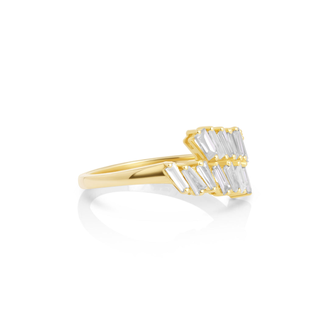 0.77 Cts White Diamond Ring in 14K Yellow Gold