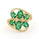 3.10 Cts Emerald and White Diamond Ring in Yellow Gold Plated Sterling Silver