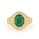 2.44 Cts Emerald and White Diamond Ring in Yellow Gold Plated Sterling Silver