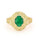 1.68 Cts Emerald and White Diamond Ring in Yellow Gold Plated Sterling Silver