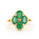 2.70 Cts Emerald and White Diamond Ring in Yellow Gold Plated Sterling Silver