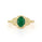 1.11 Cts Emerald and White Diamond Ring in Yellow Gold Plated Sterling Silver