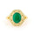 2.73 Cts Emerald and White Diamond Ring in Yellow Gold Plated Sterling Silver