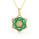 2.30 Cts Emerald and White Diamond Pendant in Yellow Gold Plated Sterling Silver