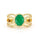 1.77 Cts Emerald and White Diamond Ring in Yellow Gold Plated Sterling Silver