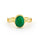 2.53 Cts Emerald and White Diamond Ring in Yellow Gold Plated Sterling Silver