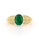 1.84 Cts Emerald and White Diamond Ring in Yellow Gold Plated Sterling Silver